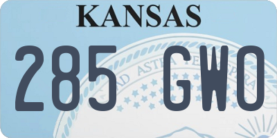 KS license plate 285GWO