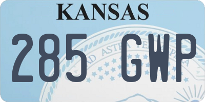 KS license plate 285GWP