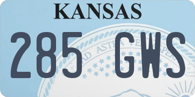 KS license plate 285GWS