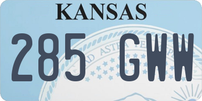 KS license plate 285GWW
