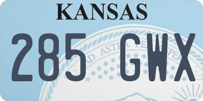 KS license plate 285GWX