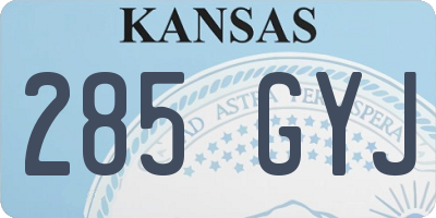 KS license plate 285GYJ