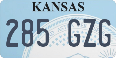 KS license plate 285GZG