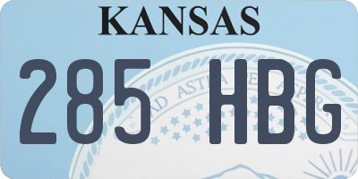 KS license plate 285HBG