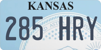 KS license plate 285HRY