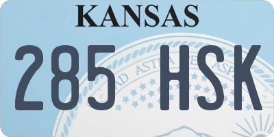 KS license plate 285HSK