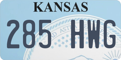 KS license plate 285HWG