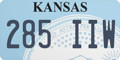 KS license plate 285IIW