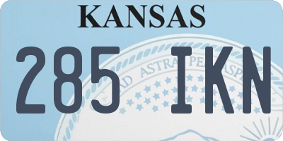KS license plate 285IKN