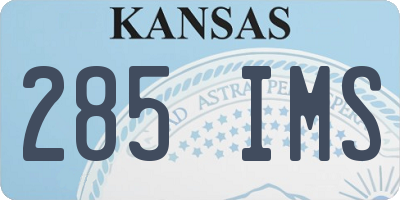 KS license plate 285IMS