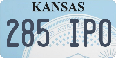 KS license plate 285IPO
