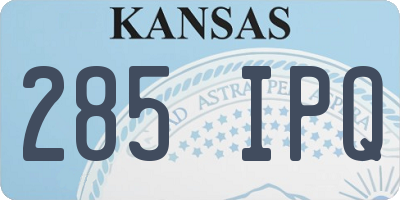 KS license plate 285IPQ