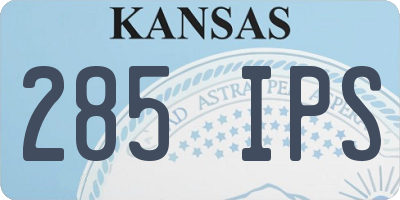 KS license plate 285IPS