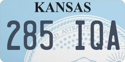 KS license plate 285IQA