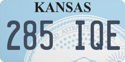 KS license plate 285IQE
