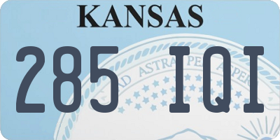 KS license plate 285IQI
