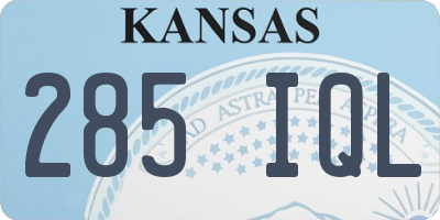 KS license plate 285IQL