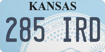 KS license plate 285IRD
