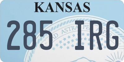 KS license plate 285IRG