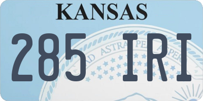 KS license plate 285IRI