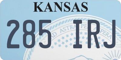 KS license plate 285IRJ