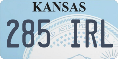 KS license plate 285IRL