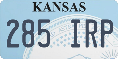 KS license plate 285IRP