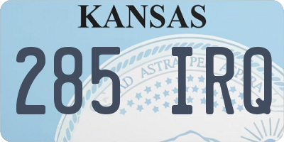 KS license plate 285IRQ