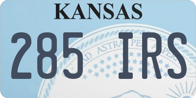 KS license plate 285IRS