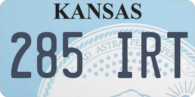KS license plate 285IRT
