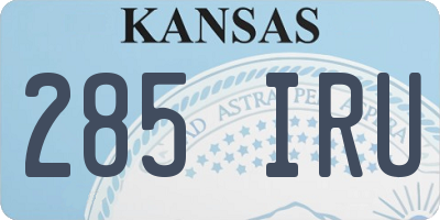 KS license plate 285IRU