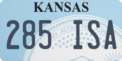 KS license plate 285ISA