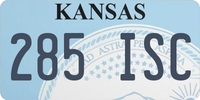 KS license plate 285ISC