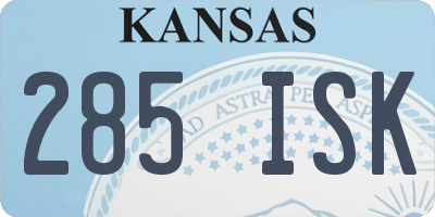 KS license plate 285ISK