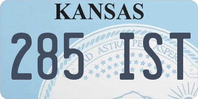 KS license plate 285IST