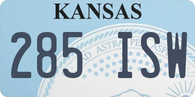 KS license plate 285ISW