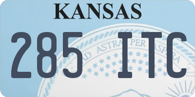 KS license plate 285ITC