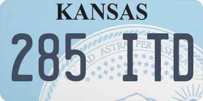 KS license plate 285ITD