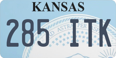 KS license plate 285ITK