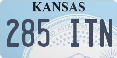 KS license plate 285ITN