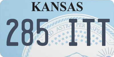 KS license plate 285ITT