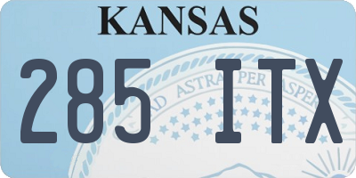 KS license plate 285ITX