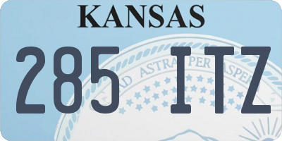 KS license plate 285ITZ