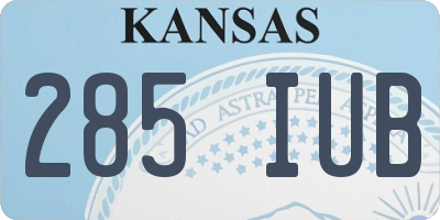 KS license plate 285IUB