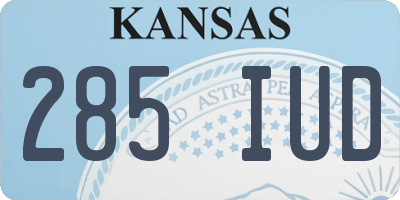 KS license plate 285IUD