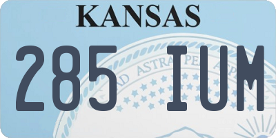 KS license plate 285IUM