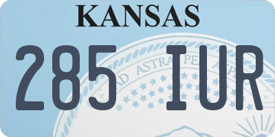 KS license plate 285IUR