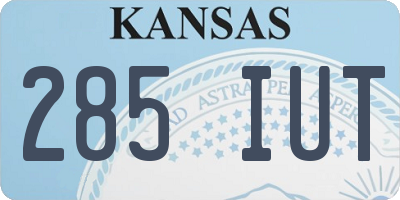 KS license plate 285IUT