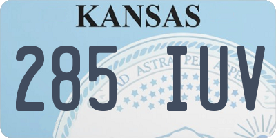 KS license plate 285IUV