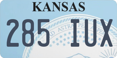 KS license plate 285IUX